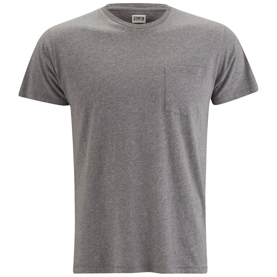 Edwin Men's Garment Wash Pocket T-Shirt - Grey Marl Image 1