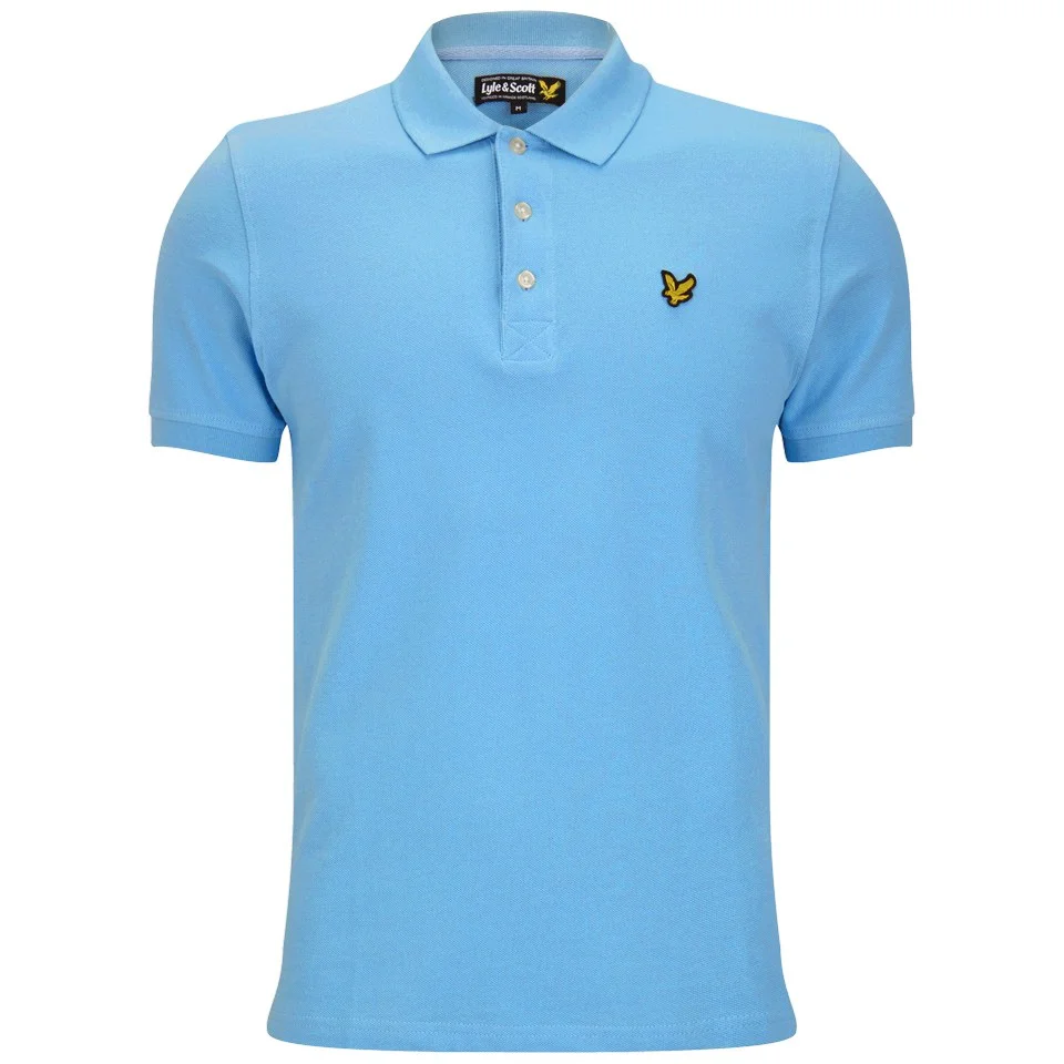 Lyle & Scott Men's Plain Pique Polo Shirt - School Blue Image 1