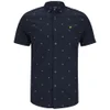 Lyle & Scott Men's Short Sleeve Micro Split Square Shirt - New Navy - Image 1