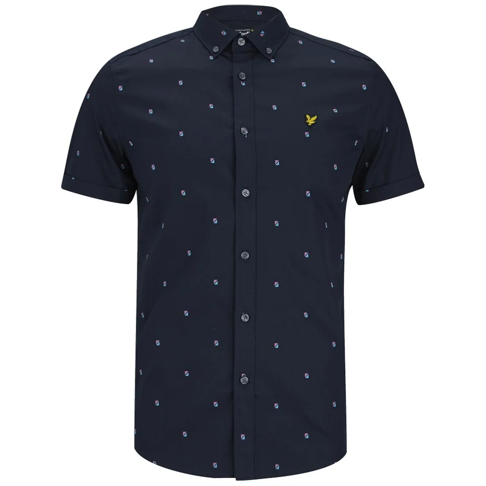 Lyle & Scott Men's Short Sleeve Micro Split Square Shirt - New Navy Image 1