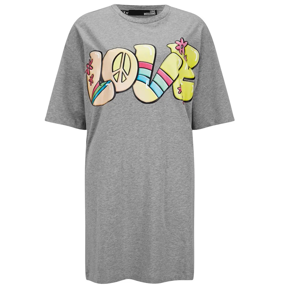 Love Moschino Women's Love T-Shirt Dress - Grey Image 1