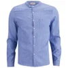 American Vintage Men's Collar Detail Long Sleeve Shirt - Blue - Image 1