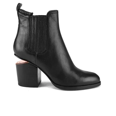 Alexander Wang Women's Gabriella Tumbled Leather Heeled Ankle Boots - Black