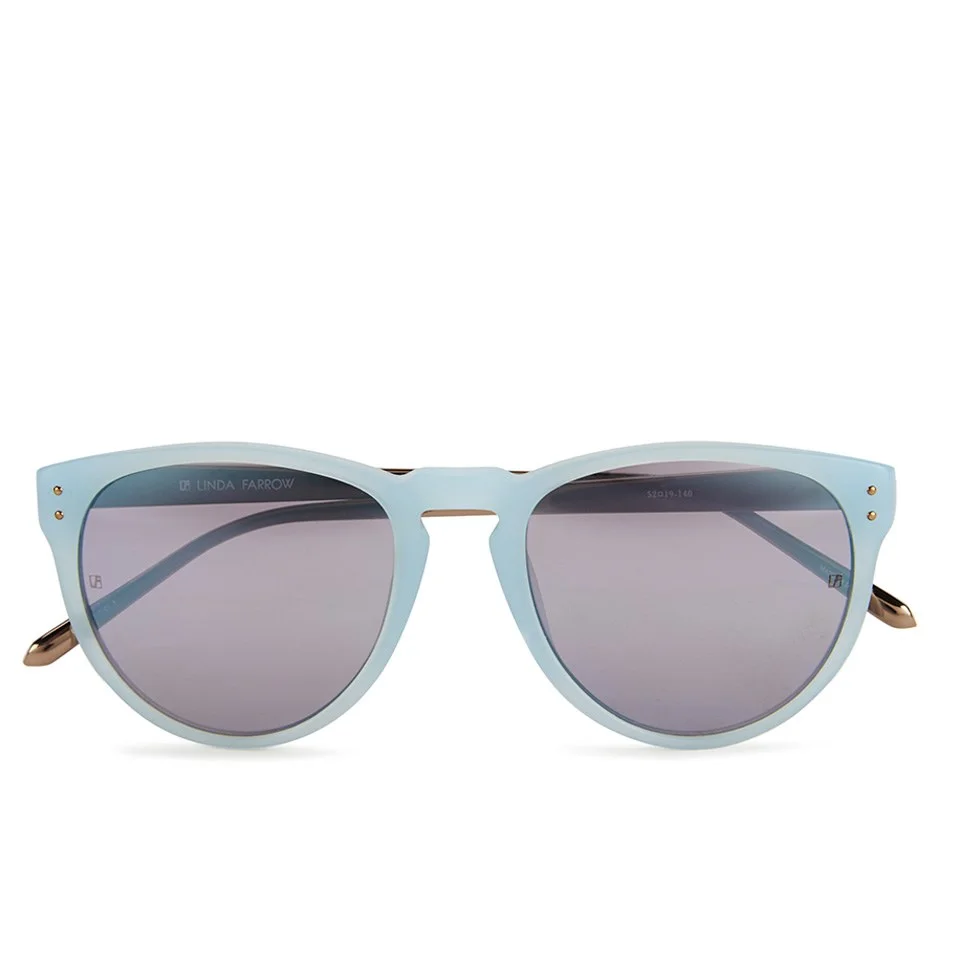 Linda Farrow Women's Matt Sunglasses with Blue Mirror Lens - Iris Image 1