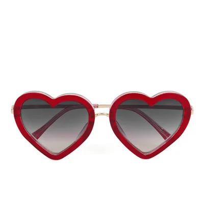 Markus Lupfer Women's Glitter Heart Sunglasses - Red