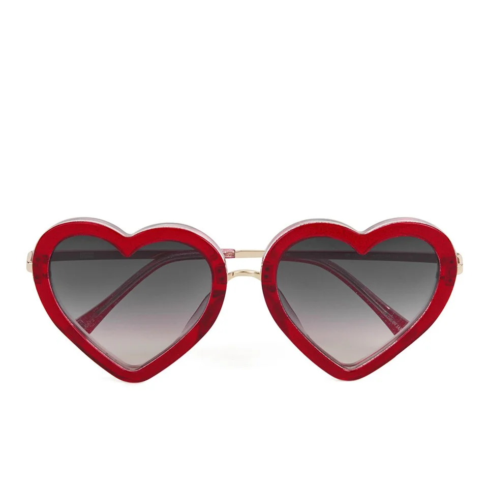 Markus Lupfer Women's Glitter Heart Sunglasses - Red Image 1