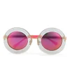 Markus Lupfer Women's Glitter Neon Pink Round Sunglasses - Blue - Image 1