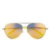 Matthew Williamson Women's Gold Mirror Lens Aviator Sunglasses - Neon Yellow - Image 1