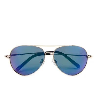Matthew Williamson Women's Sun Blue Lens Aviator Sunglasses - Black Acetate