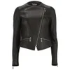 Barbour International Women's Shadow Mid Leather Jacket - Black - Image 1