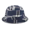 Universal Works Reversible Bucket Hat - Navy Ikat Check - Image 1