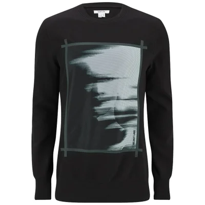 Helmut Lang Men's Ghost Print Mesh Ottoman Sweatshirt - Black