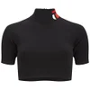 T by Alexander Wang Women's Crop Top with Logo Intarsia - Black - Image 1