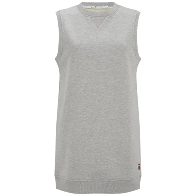 T by Alexander Wang Women's Bonded Fleece Muscle Sweatshirt Dress - Heather Grey