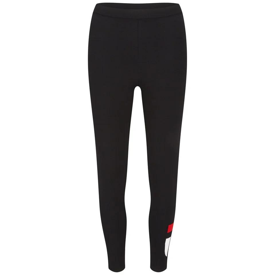 T by Alexander Wang Women's Knitted Legging with Logo Intarsia - Black Image 1