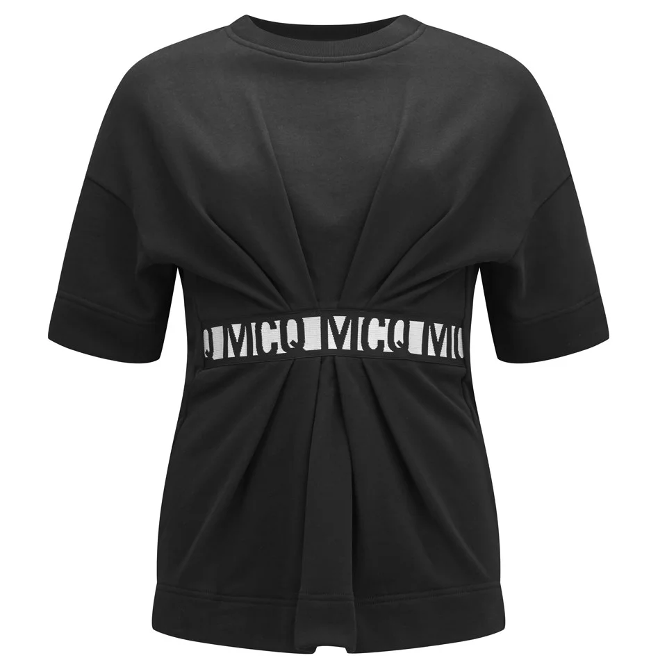 McQ Alexander McQueen Women's Short Sleeved Sweat Detailed Jumper - Black Image 1