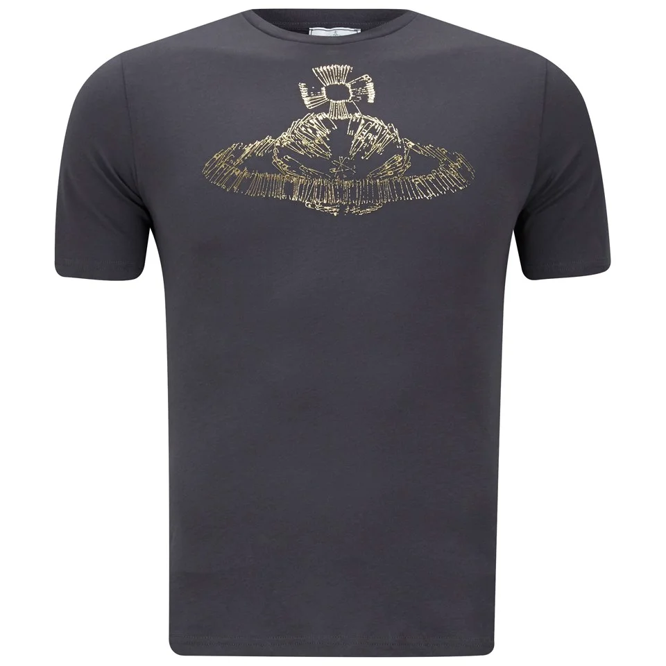 Vivienne Westwood Men's Orb Safety-Pin Jersey Cotton T-Shirt - Carbon Image 1