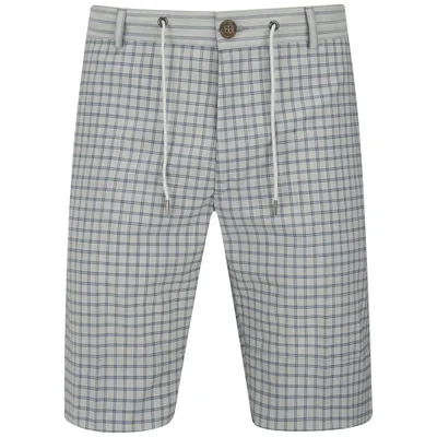 Vivienne Westwood Men's Check and Stripe Tech Wool Panel Shorts - Grey