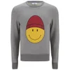 AMI Men's Smiley Printed Sweatshirt - Heather Grey - Image 1