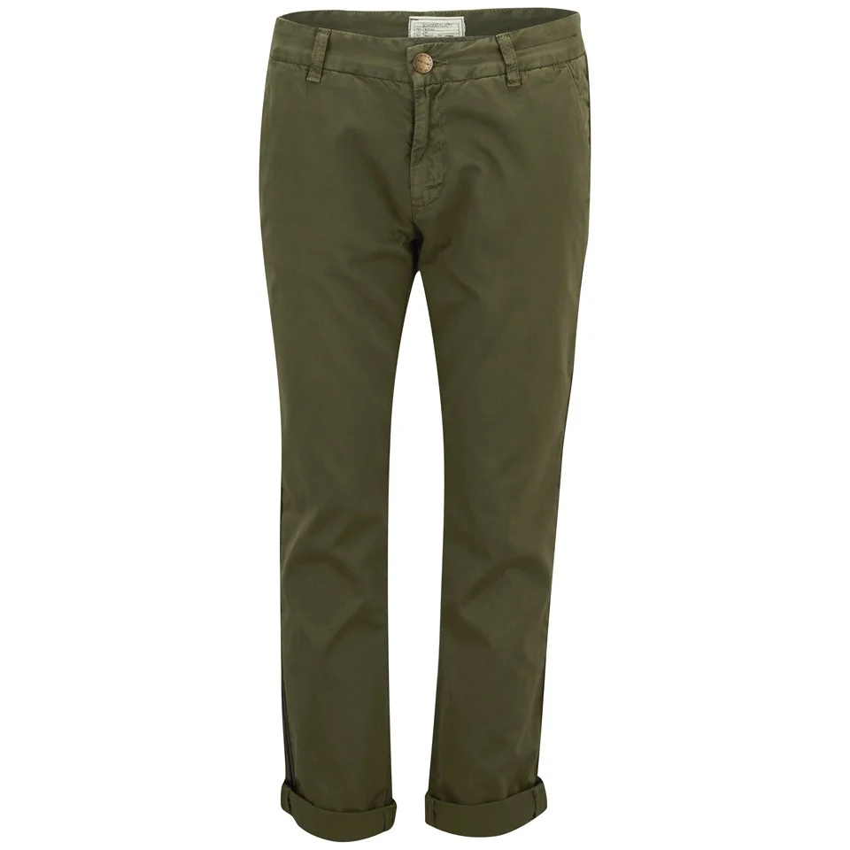Current/Elliott Women's The Buddy Trousers with Tape - Army Green Image 1
