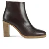 A.P.C. Women's Rachel Leather Heeled Ankle Boots - Dark Brown - Image 1
