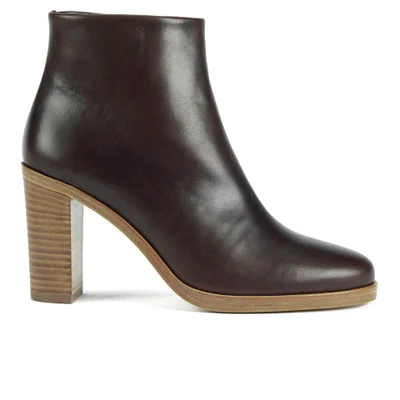 A.P.C. Women's Rachel Leather Heeled Ankle Boots - Dark Brown