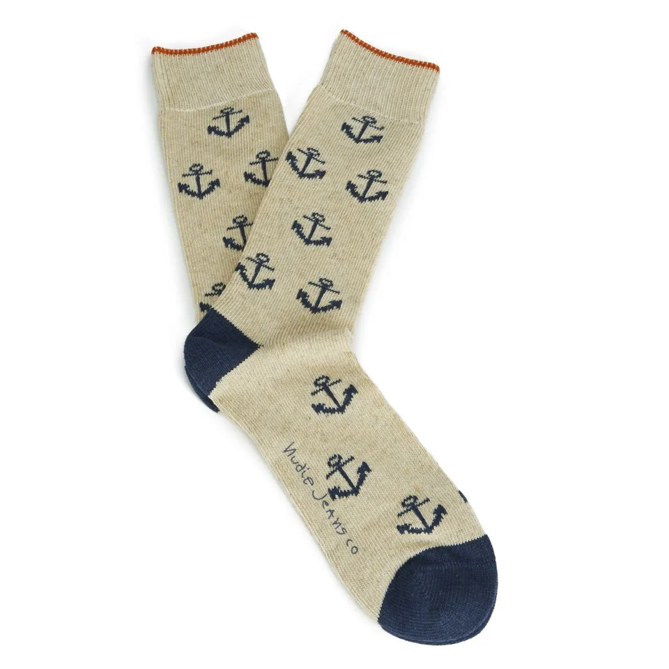 Nudie Jeans Men's Anchor Socks - Navy Image 1
