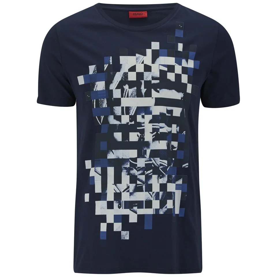 HUGO Men's Dixelated T-Shirt - Navy Image 1