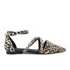 Senso Women's Gabriel III Leopard/Pony Pointed Multi Strap Flat Sandals - Latte - Image 1