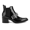 McQ Alexander McQueen Women's Boundary Metal Bar Leather Heeled Chelsea Boots - Black - Image 1