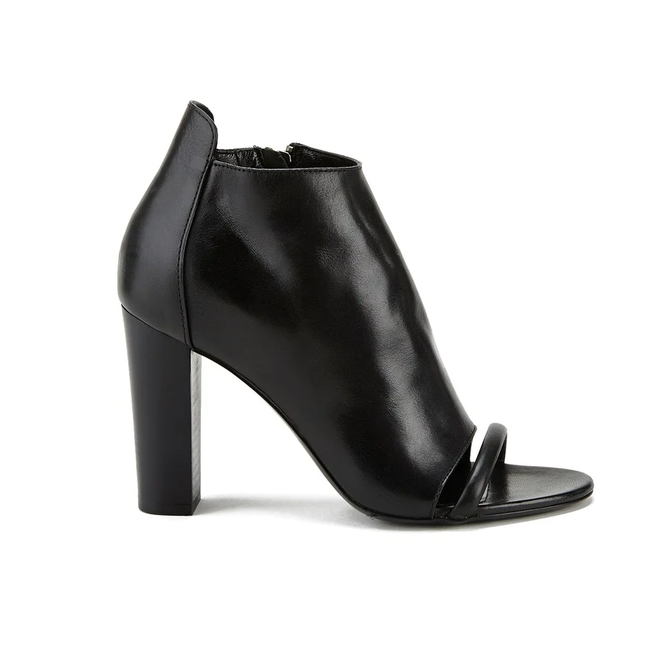 McQ Alexander McQueen Women's Albion Leather Peep Toe Heeled Ankle Boots - Black Image 1