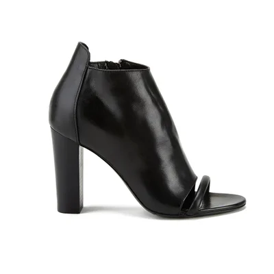 McQ Alexander McQueen Women's Albion Leather Peep Toe Heeled Ankle Boots - Black