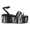 McQ Alexander McQueen Women's Seabright Snake Leather Flatform Sandals - Black/White - Image 1