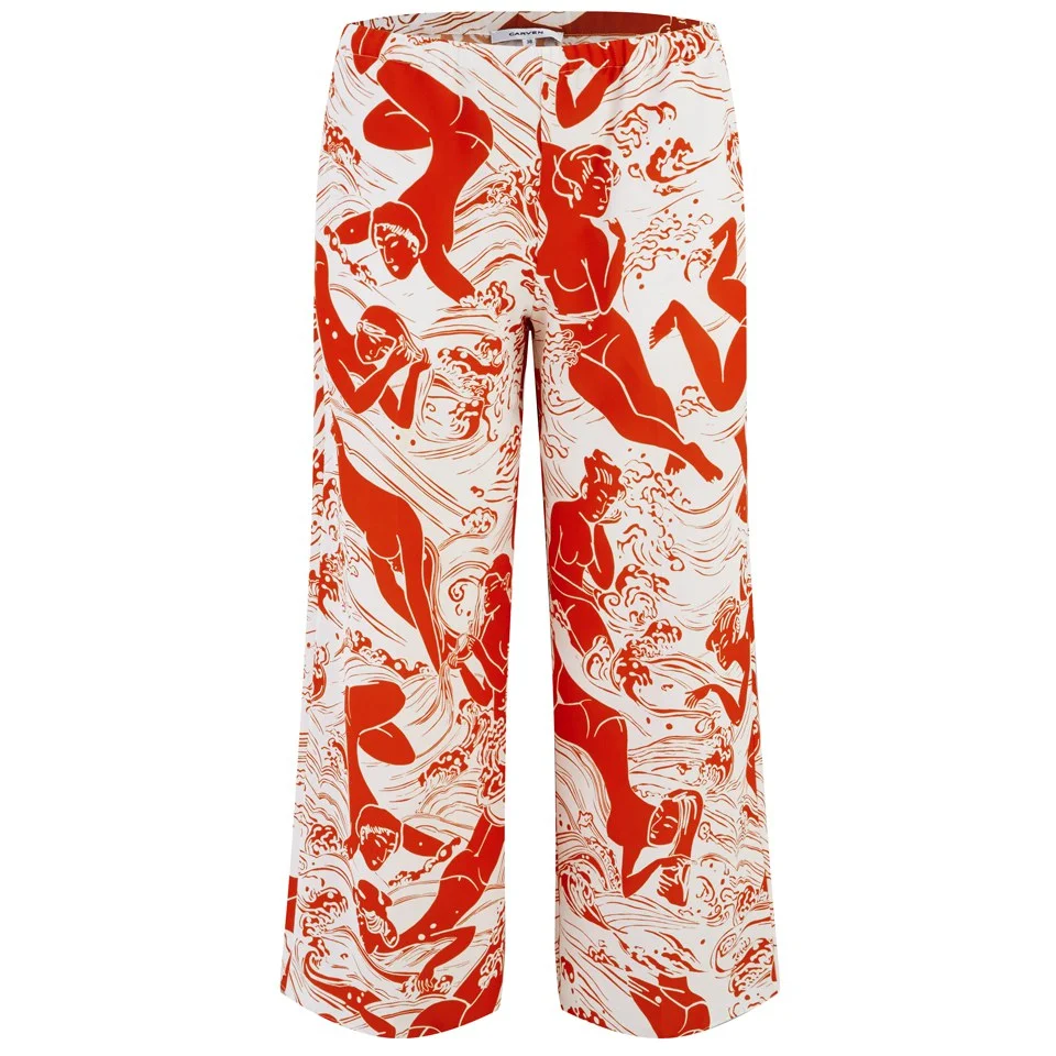 Carven Women's Printed Trousers - White/Red Image 1