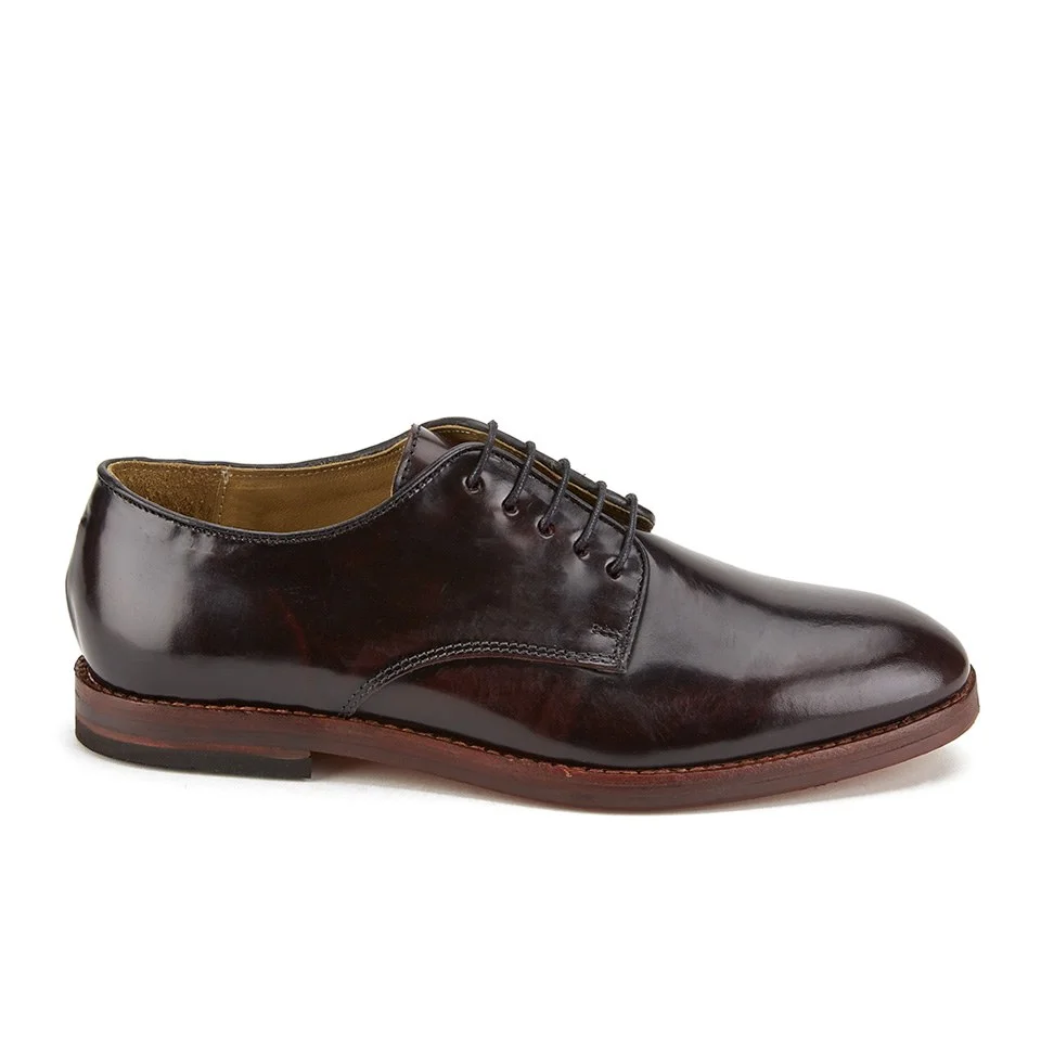 Hudson London Men's Clay Hi-Shine Leather Derby Shoes - Bordo Image 1