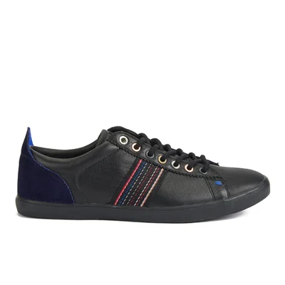 Paul Smith Shoes Men's Osmo Leather Trainers - Black Mono Lux