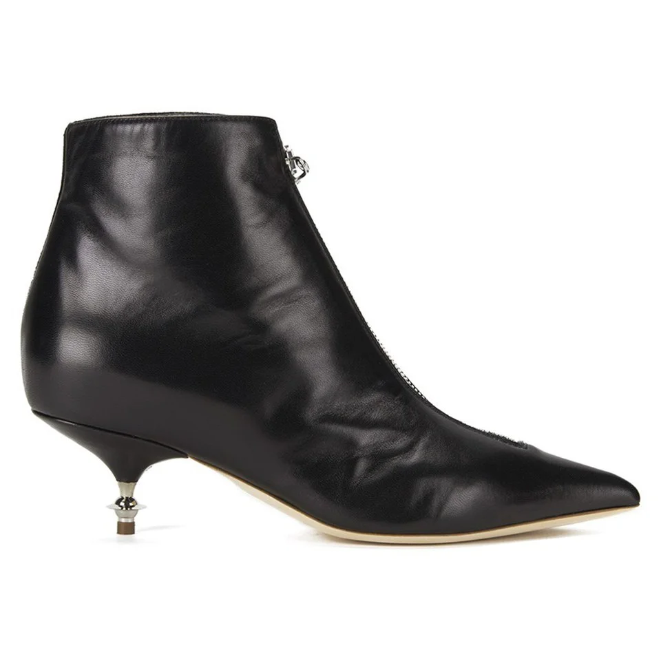 Vivienne Westwood Women's Pointed Orb Heel Zip Up Leather/Suede Ankle Boots - Black Image 1