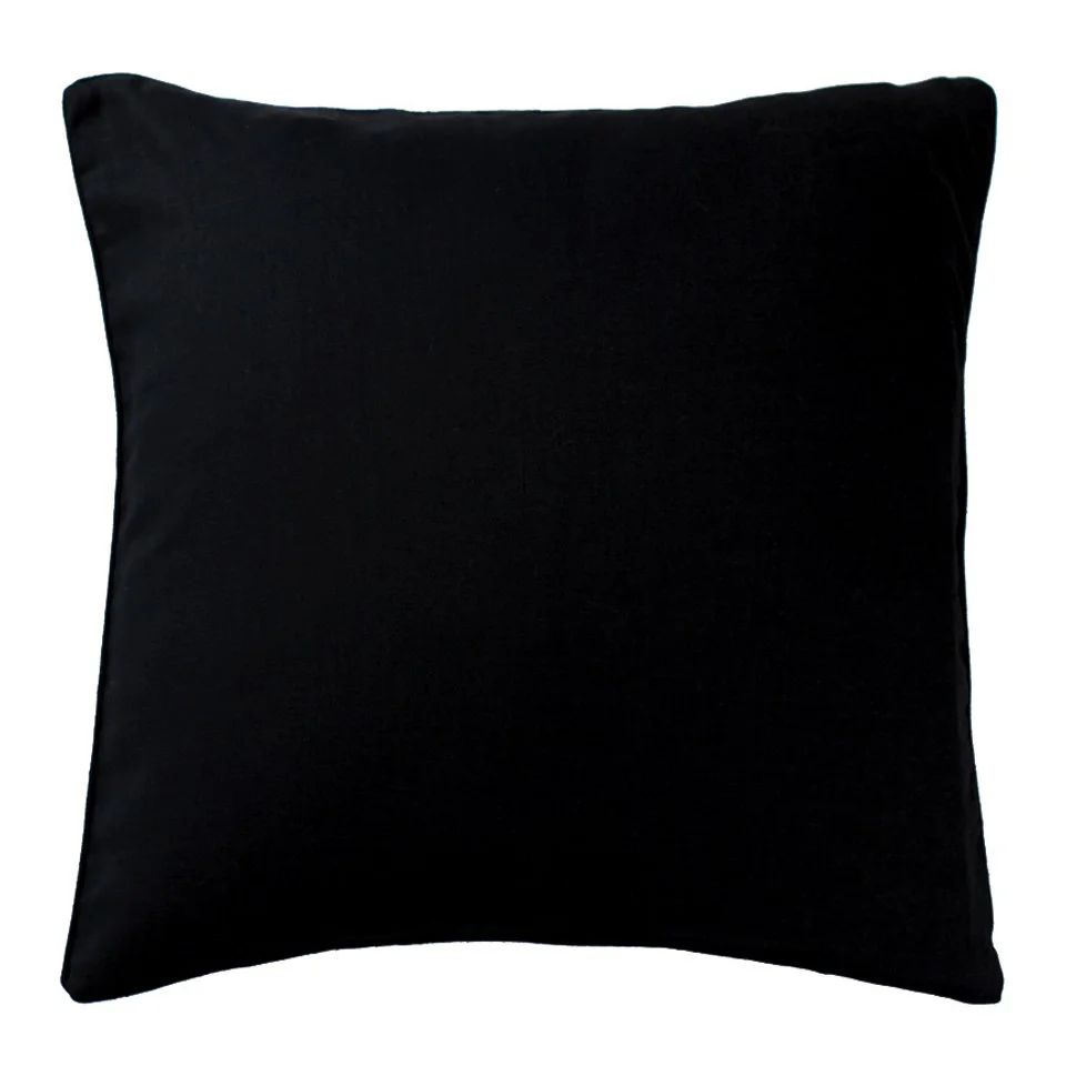 Black Linen Cushion - Black Image 1