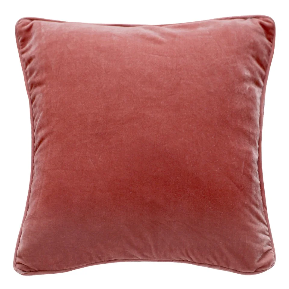 Velvet Cushion - Coral Image 1