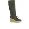 See By Chloé Women's Suede Knee High Wedge Boots - Grey - Image 1