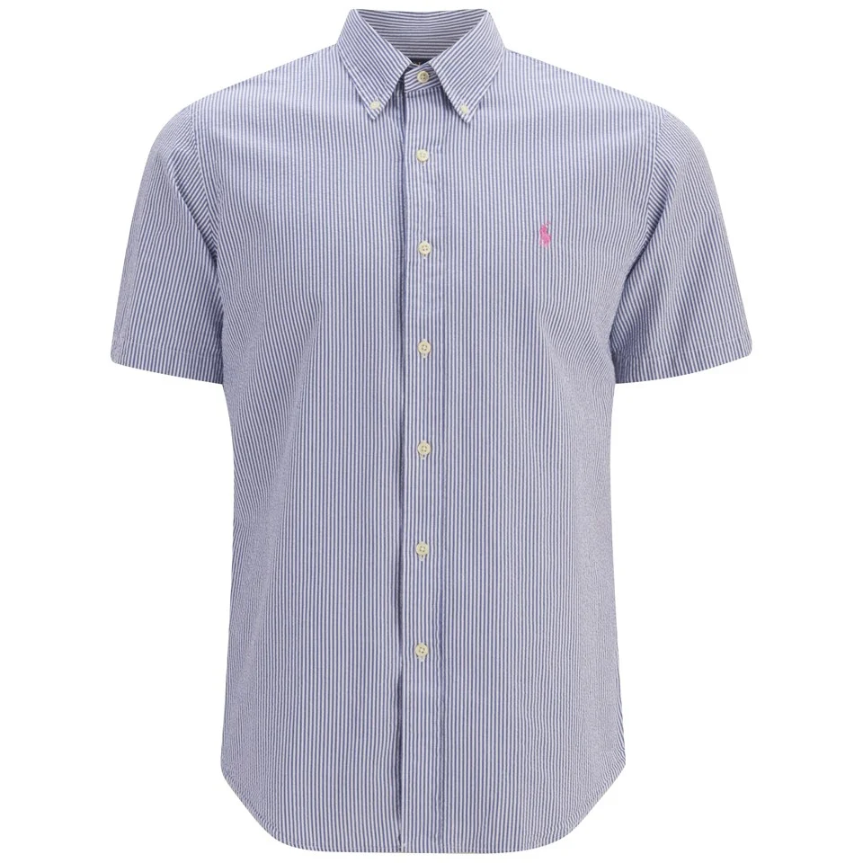 Polo Ralph Lauren Men's Short Sleeve Seersucker Shirt - Basic Blue Image 1