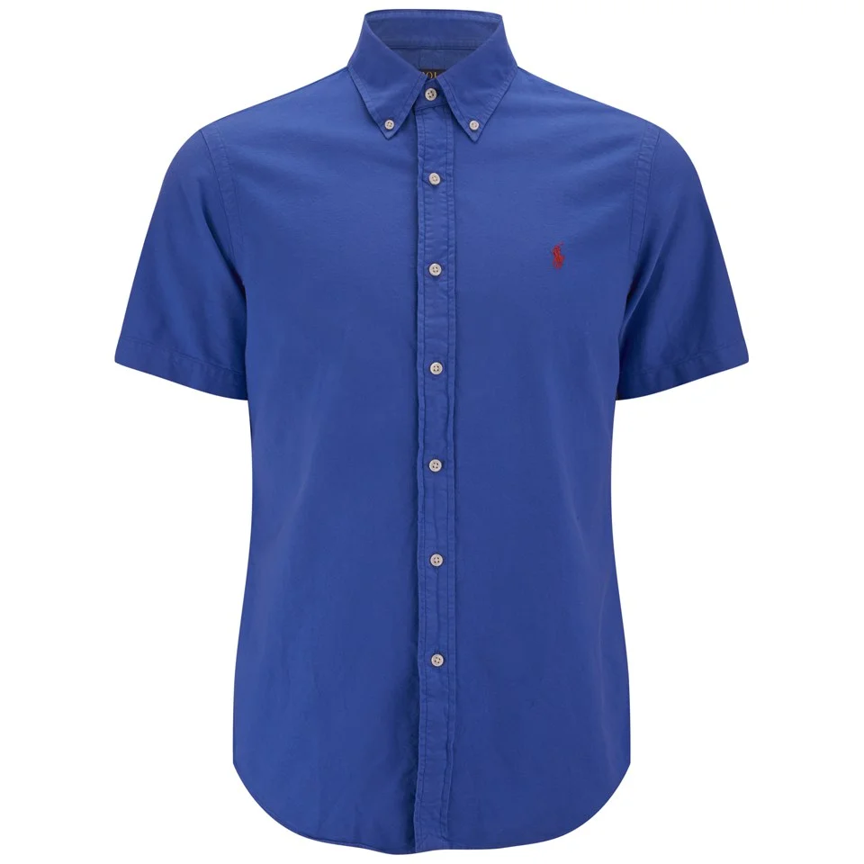 Polo Ralph Lauren Men's Short Sleeve Oxford Shirt - Spectrum Blue Image 1