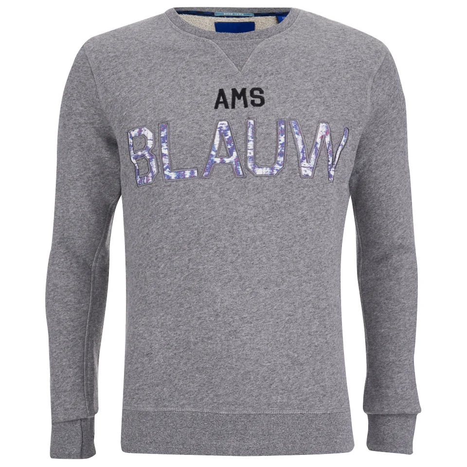 Scotch & Soda Men's Amsterdam Blauw Crew Neck Sweatshirt - Grey Image 1