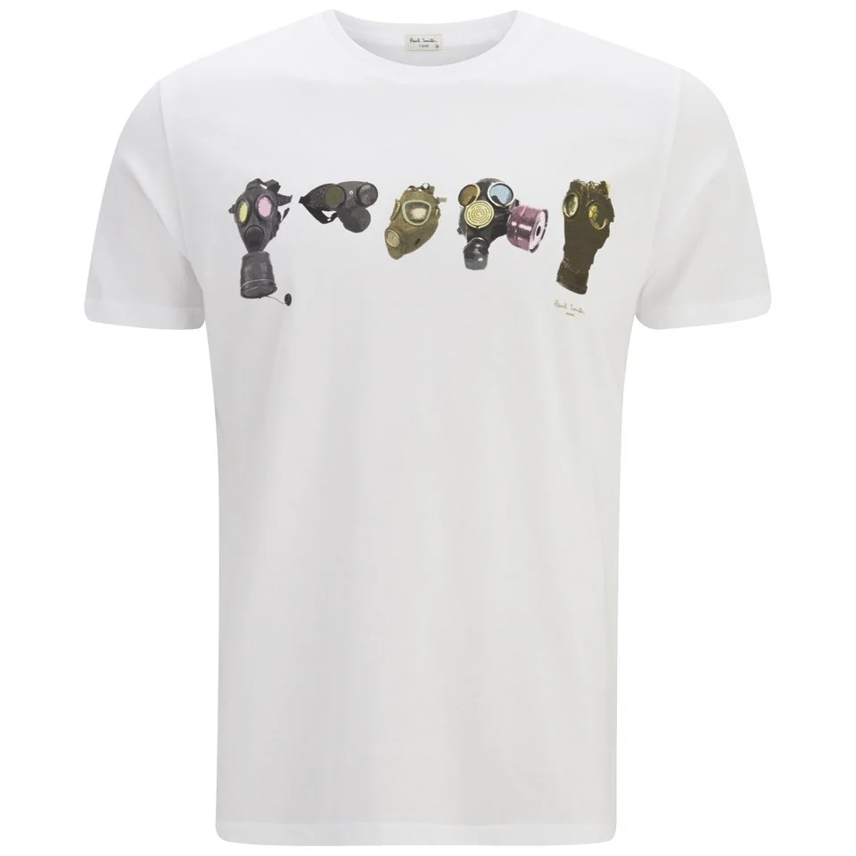 Paul Smith Jeans Men's Gas Mask Print Crew Neck T-Shirt - White Image 1