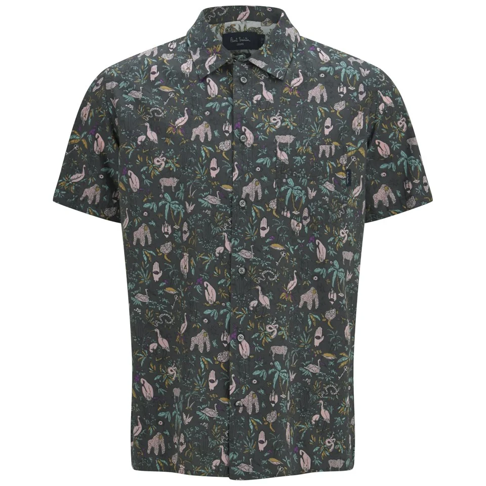 Paul Smith Jeans Men's Classic Fit Short Sleeve Printed Shirt - Multi Image 1