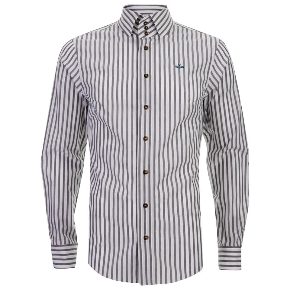 Vivienne Westwood Men's Candy Stripe Poplin Shirt - Grey Image 1