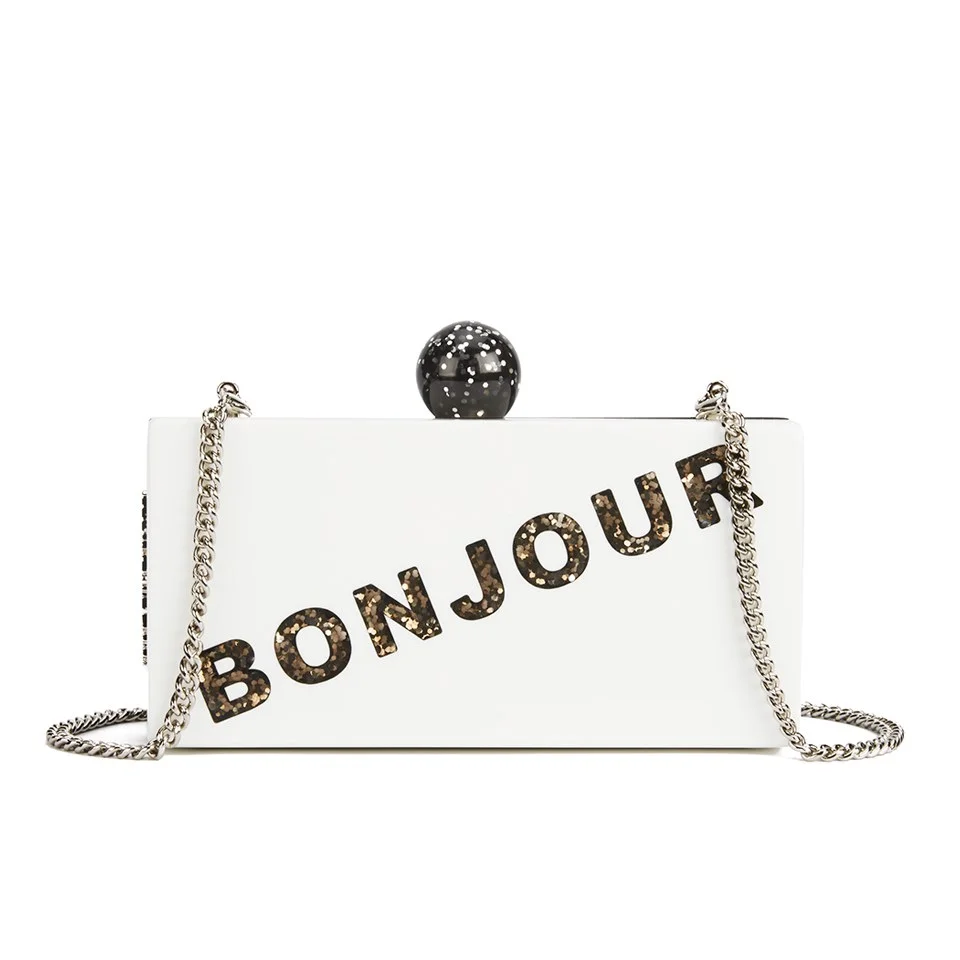 Karl Lagerfeld Seventees Women's K/Bonjour Clutch Bag - Black/White Image 1