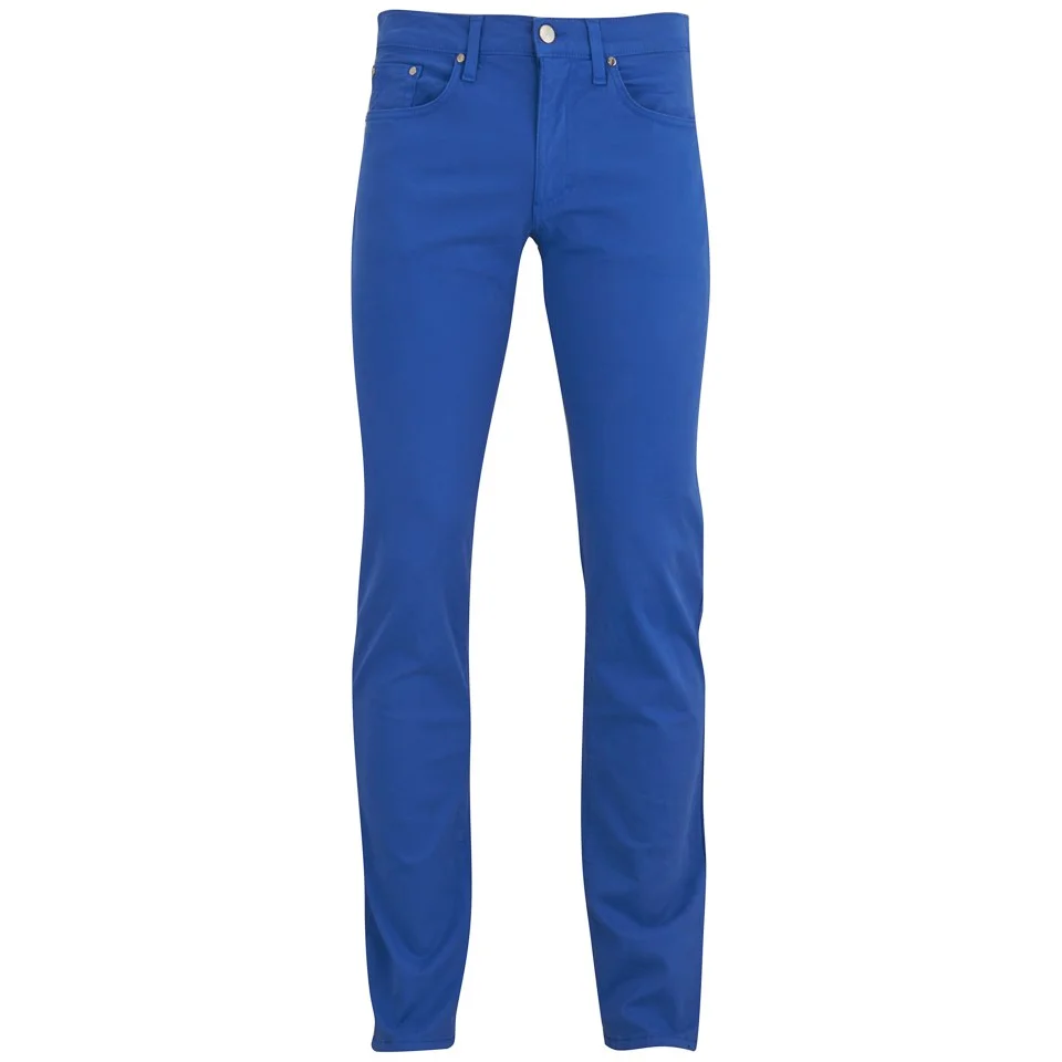 Versace Men's Casual Cotton Flat Front Trousers - Blue Image 1