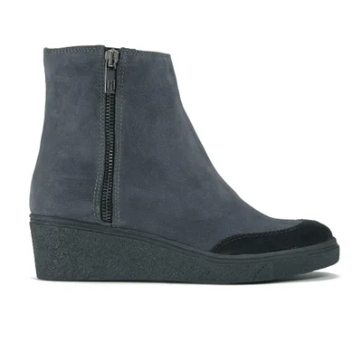 Ilse Jacobsen Women's Suede Wedged Ankle Boots - Pearl Grey