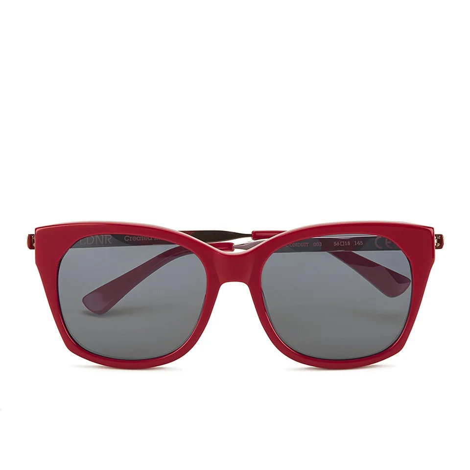 LDNR Women's Conduit Sunglasses - Shiny Red/Smoke Image 1